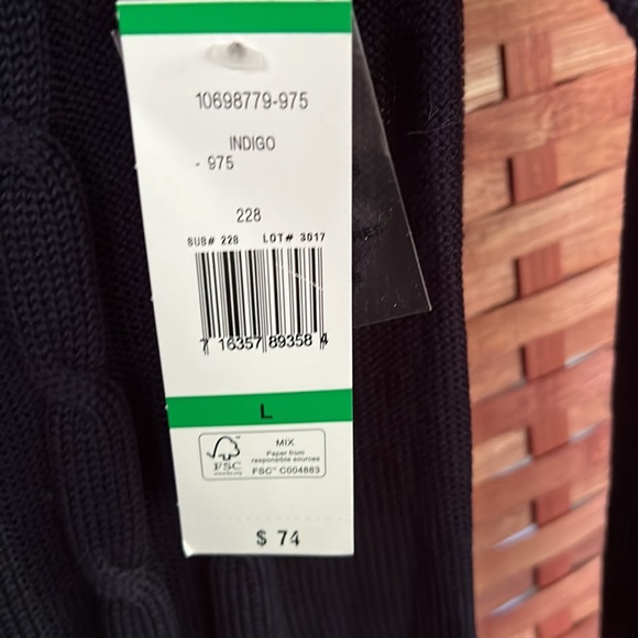 NWT Black Label by Evan Picone Navy Blue Long Sleeve Knitted Sweater Dress Large - Picture 10 of 13